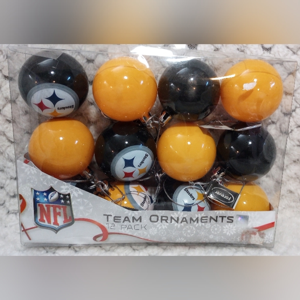Pittsburgh Steelers NFL Christmas Ornament Balls New Set Of 12